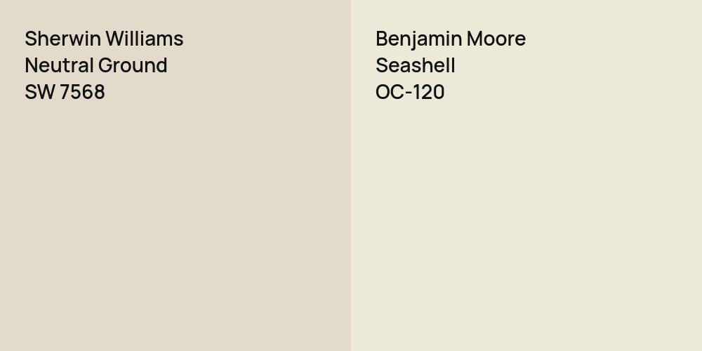 Sherwin Williams Neutral Ground vs. Benjamin Moore Seashell