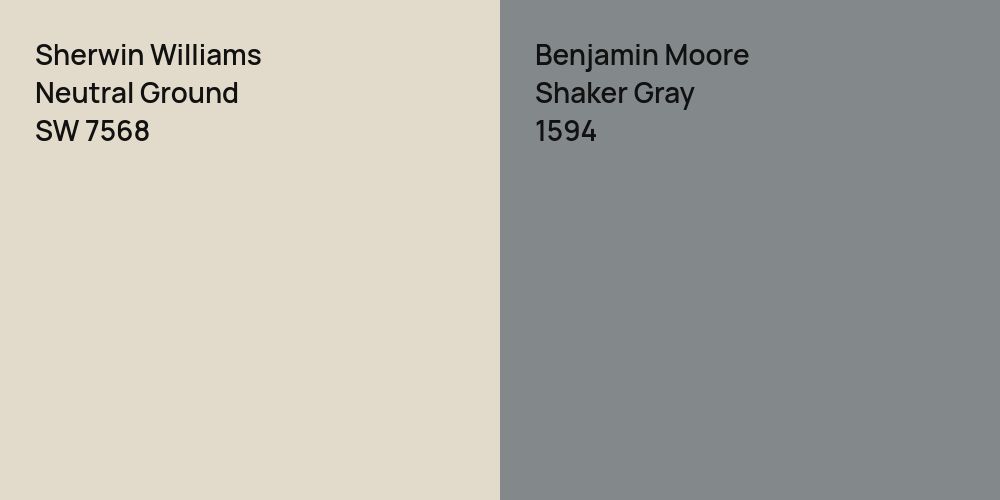 Sherwin Williams Neutral Ground vs. Benjamin Moore Shaker Gray