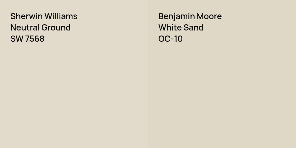 Sherwin Williams Neutral Ground vs. Benjamin Moore White Sand