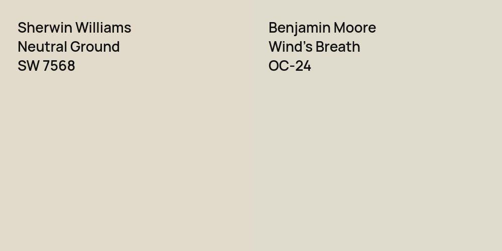 Sherwin Williams Neutral Ground vs. Benjamin Moore Wind's Breath