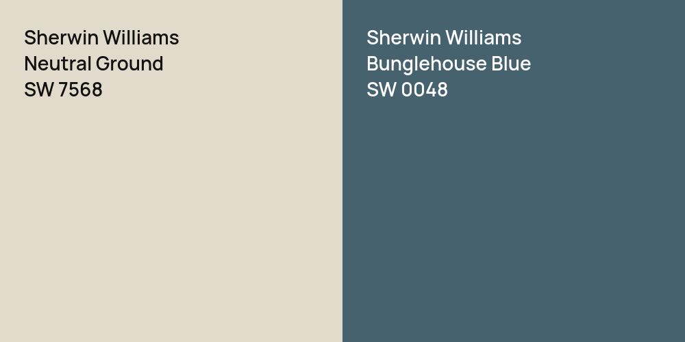 Sherwin Williams Neutral Ground vs. Sherwin Williams Bunglehouse Blue