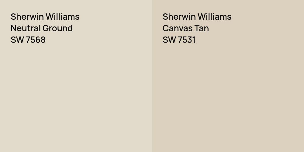 Sherwin Williams Neutral Ground vs. Sherwin Williams Canvas Tan