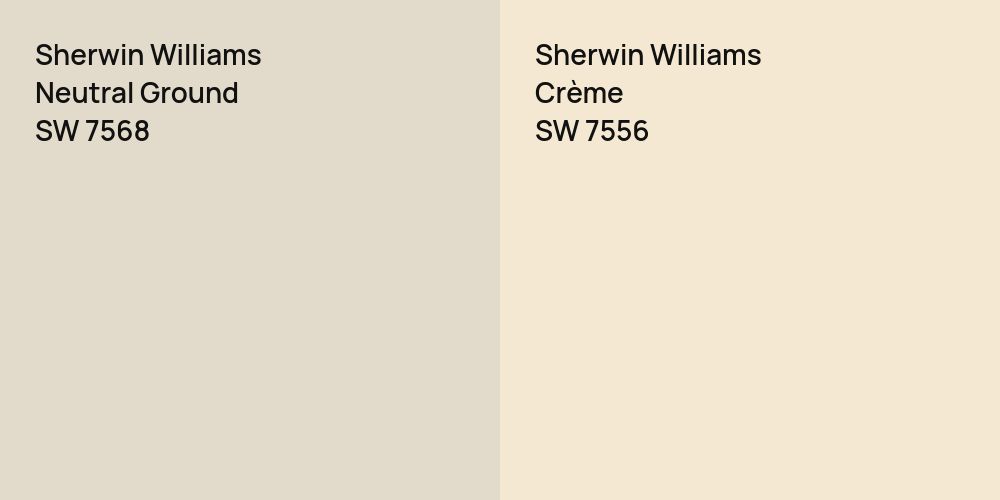 Sherwin Williams Neutral Ground vs. Sherwin Williams Crème