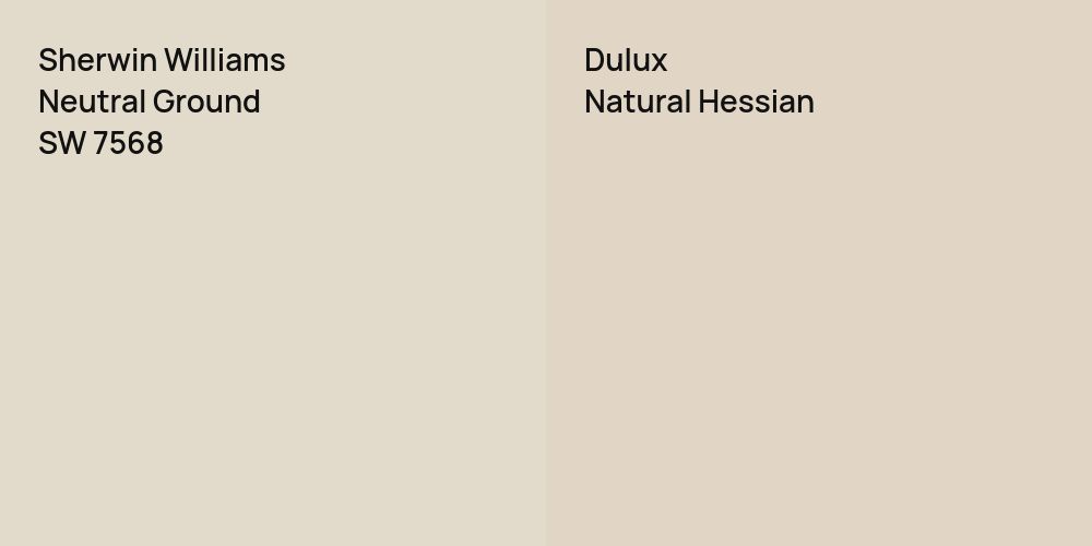 Sherwin Williams Neutral Ground vs. Dulux Natural Hessian