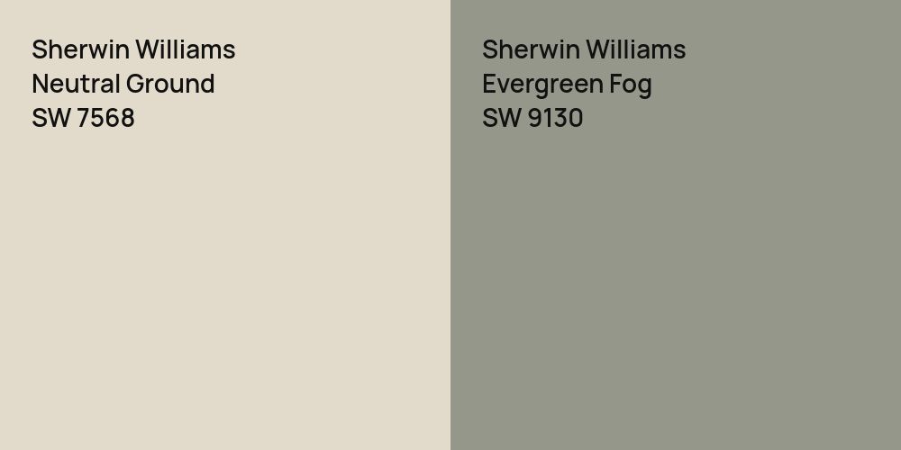 Sherwin Williams Neutral Ground vs. Sherwin Williams Evergreen Fog