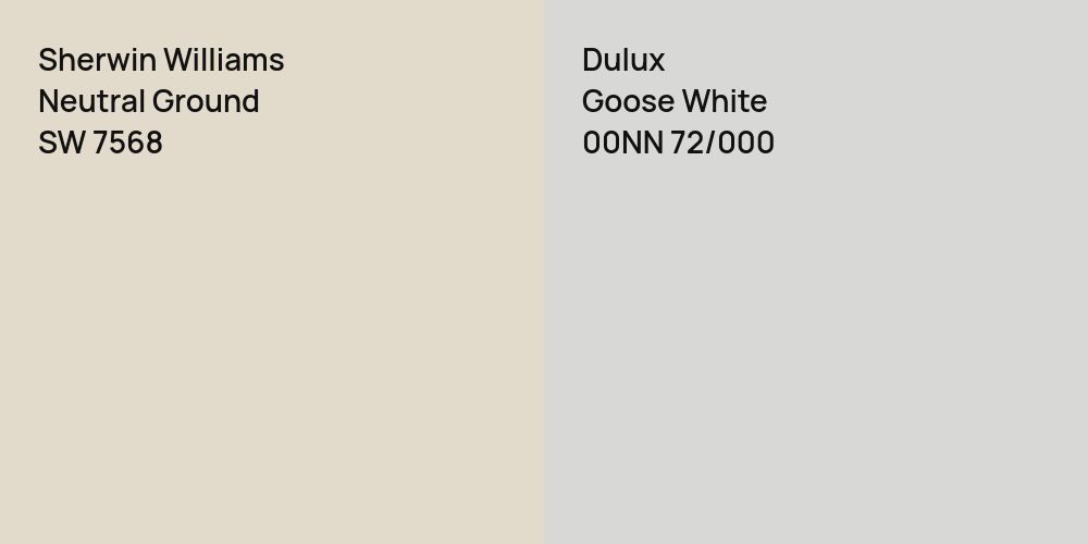 Sherwin Williams Neutral Ground vs. Dulux Goose White