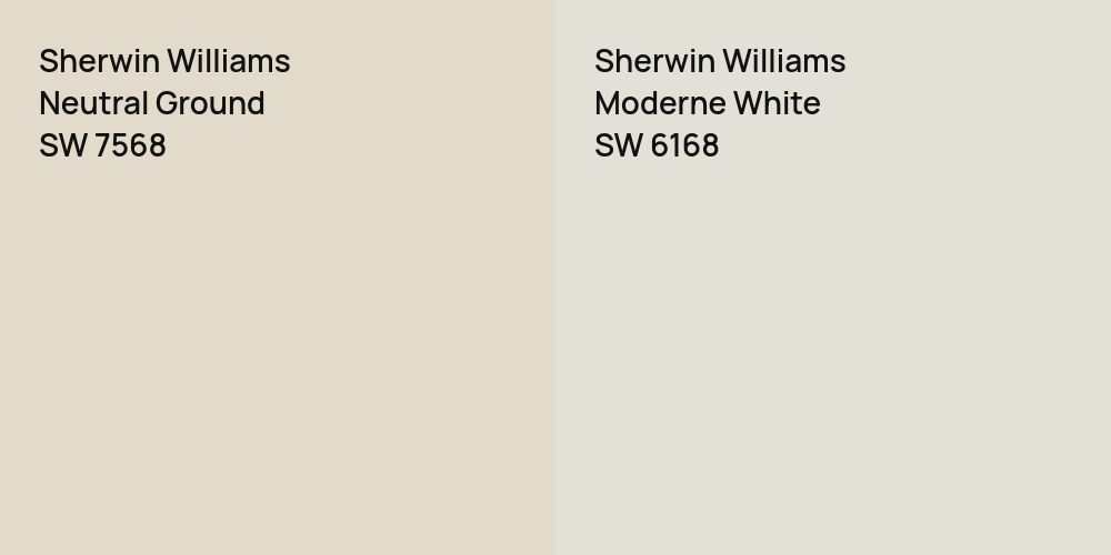 Sherwin Williams Neutral Ground vs. Sherwin Williams Moderne White