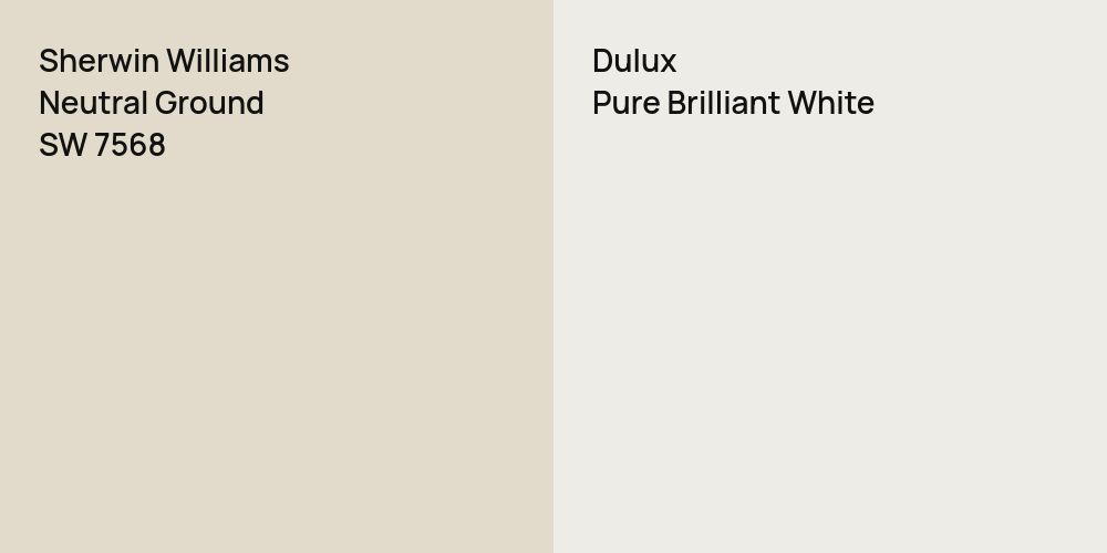 Sherwin Williams Neutral Ground vs. Dulux Pure Brilliant White