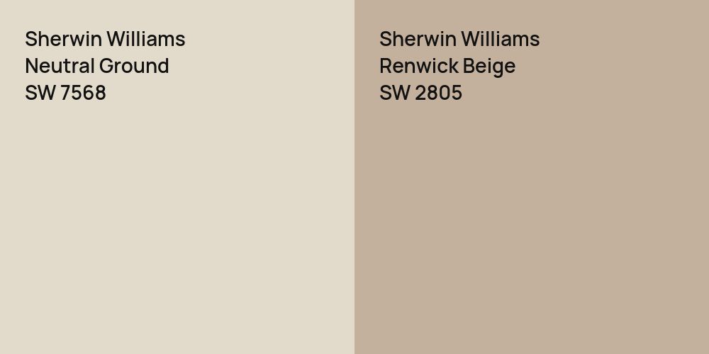 Sherwin Williams Neutral Ground vs. Sherwin Williams Renwick Beige