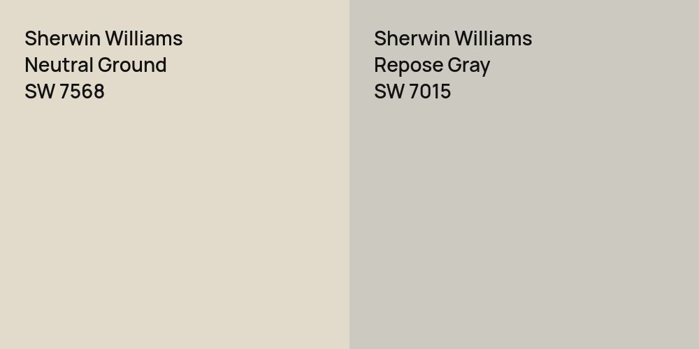 Sherwin Williams Neutral Ground vs. Sherwin Williams Repose Gray