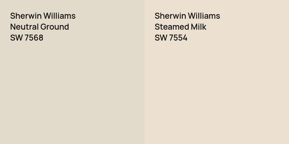 Sherwin Williams Neutral Ground vs. Sherwin Williams Steamed Milk