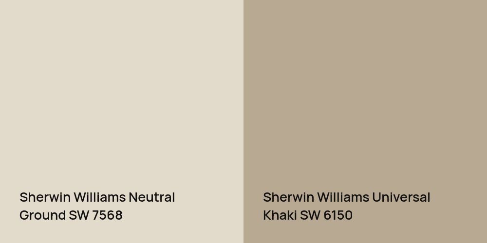 Sherwin Williams Neutral Ground vs. Sherwin Williams Universal Khaki