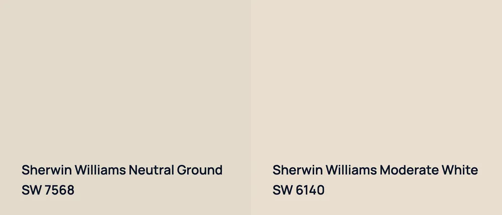 Sherwin Williams Neutral Ground SW 7568 vs Sherwin Williams Moderate White SW 6140