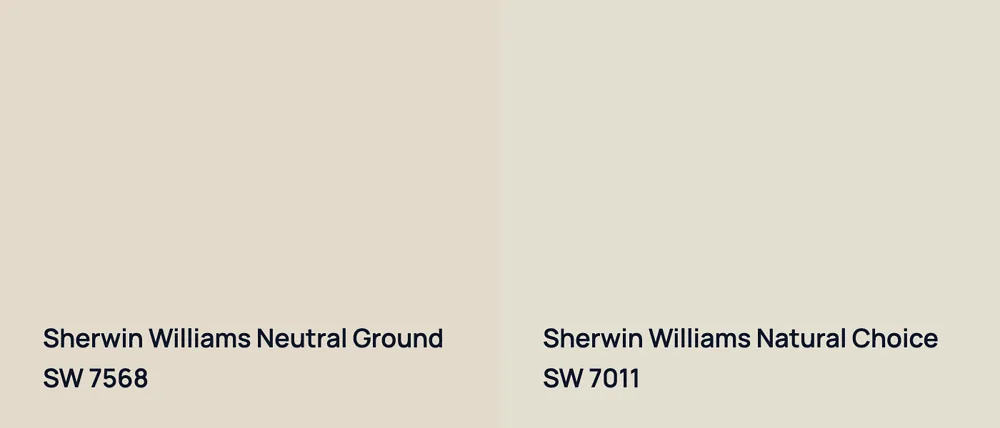 Sherwin Williams Neutral Ground SW 7568 vs Sherwin Williams Natural Choice SW 7011