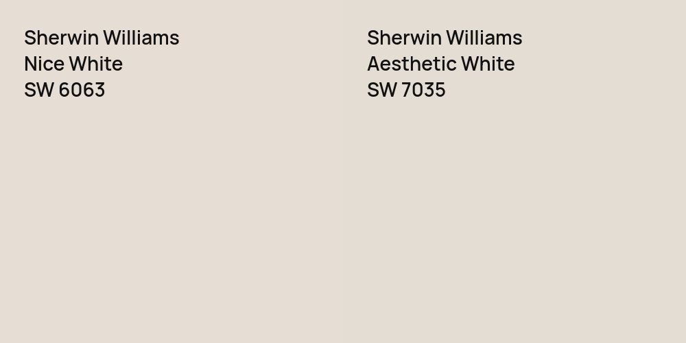 Sherwin Williams Nice White vs. Sherwin Williams Aesthetic White