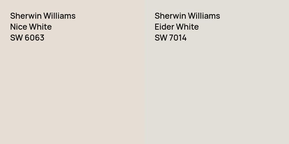 Sherwin Williams Nice White vs. Sherwin Williams Eider White