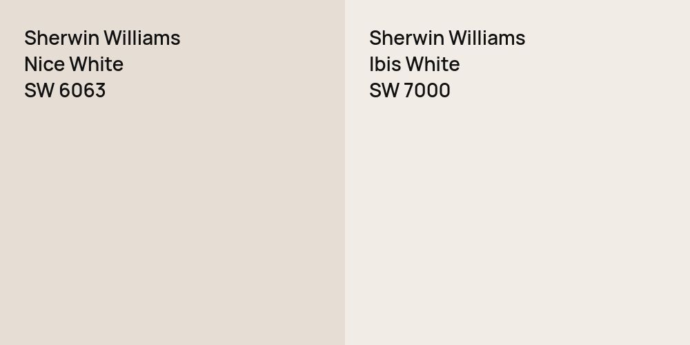 Sherwin Williams Nice White vs. Sherwin Williams Ibis White