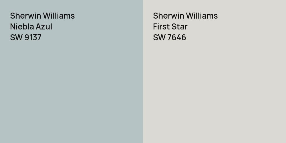 Sherwin Williams Niebla Azul vs. Sherwin Williams First Star