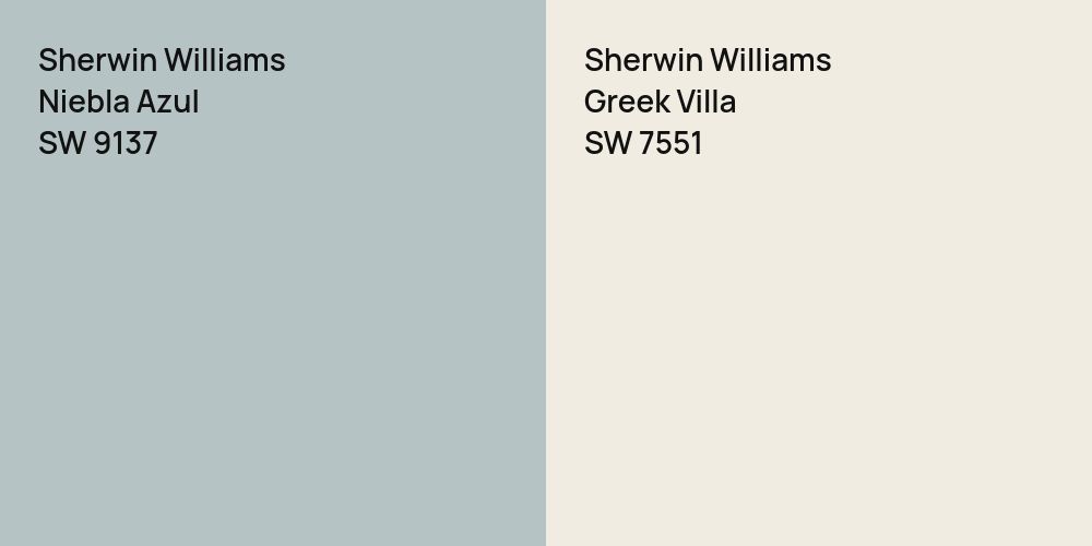 Sherwin Williams Niebla Azul vs. Sherwin Williams Greek Villa