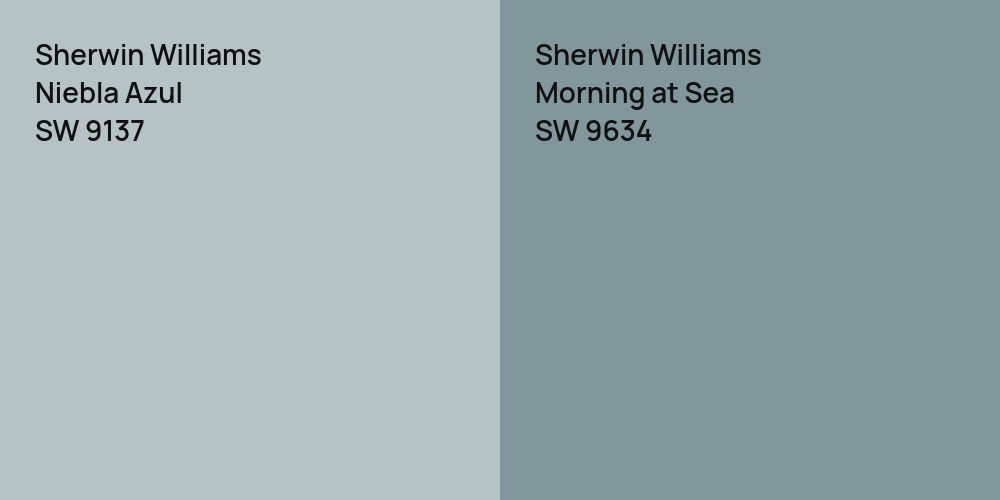 Sherwin Williams Niebla Azul vs. Sherwin Williams Morning at Sea