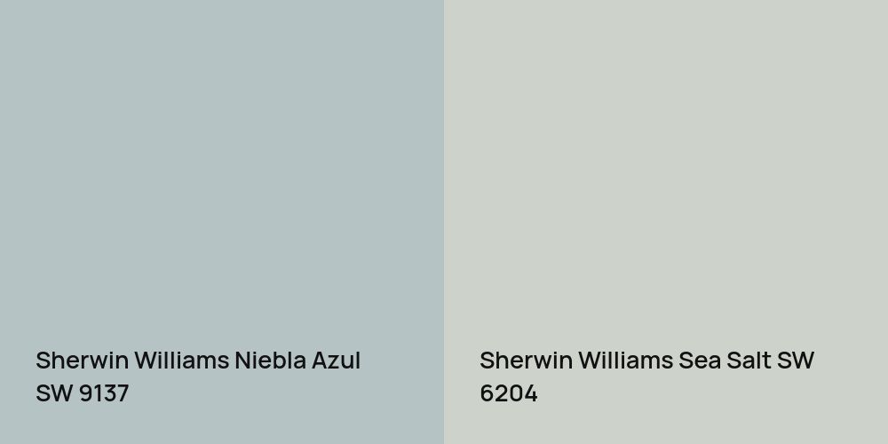 Sherwin Williams Niebla Azul vs. Sherwin Williams Sea Salt