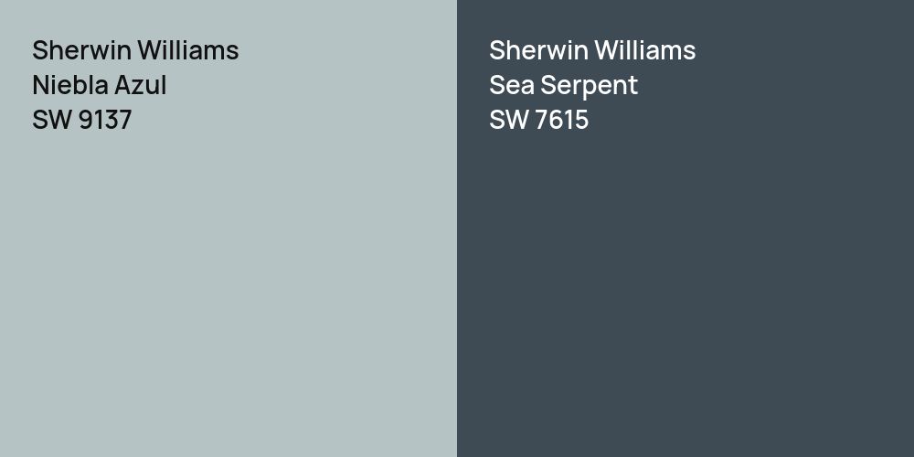 Sherwin Williams Niebla Azul vs. Sherwin Williams Sea Serpent