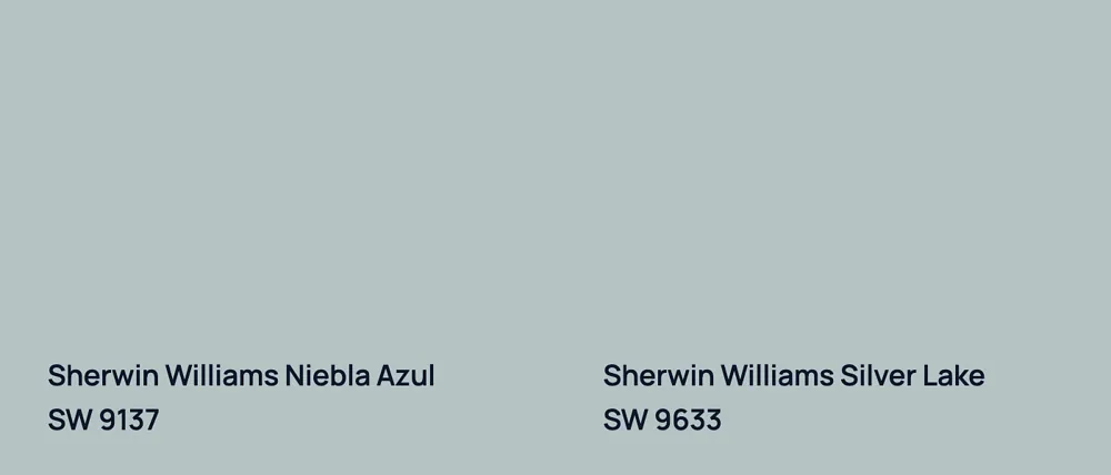 Sherwin Williams Niebla Azul SW 9137 vs Sherwin Williams Silver Lake SW 9633
