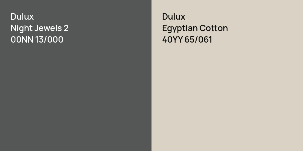 Dulux Night Jewels 2 vs. Dulux Egyptian Cotton