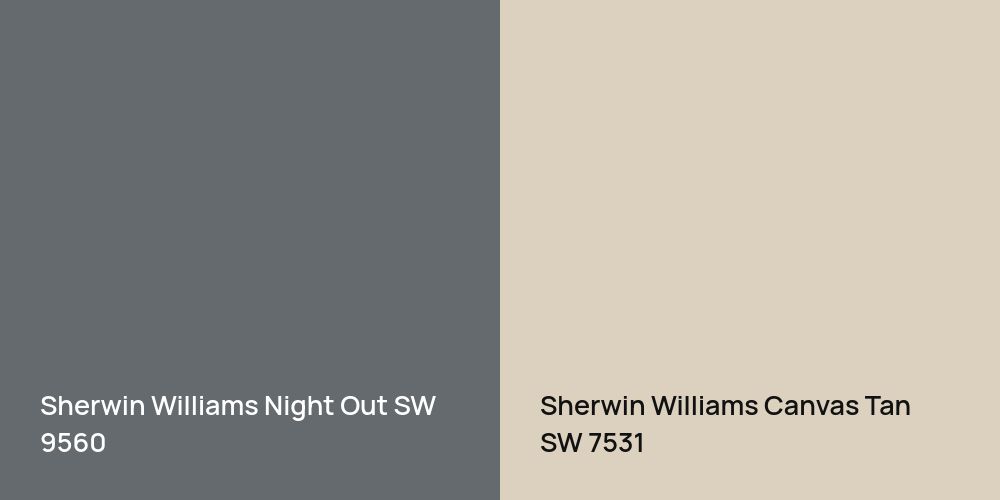 Sherwin Williams Night Out vs. Sherwin Williams Canvas Tan