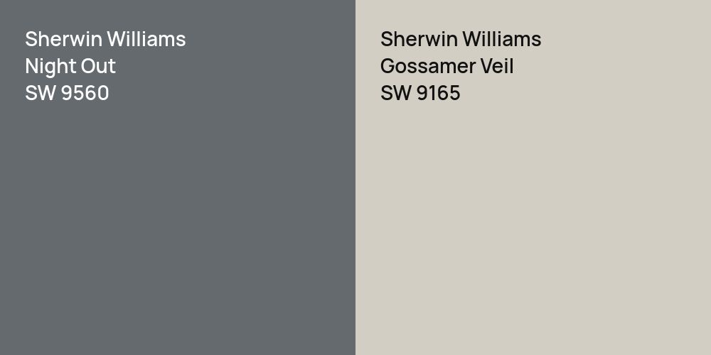 Sherwin Williams Night Out vs. Sherwin Williams Gossamer Veil