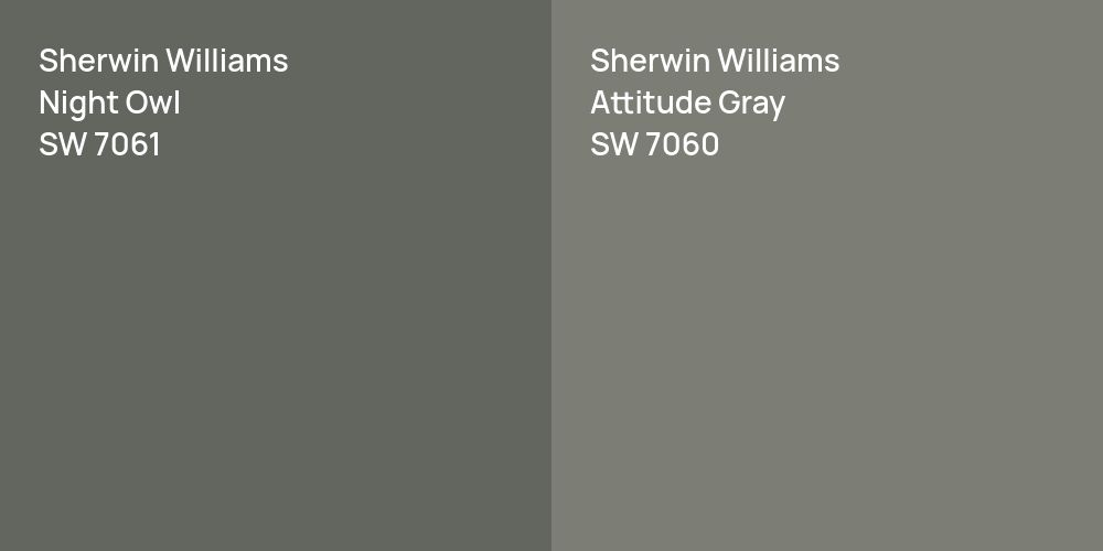 Sherwin Williams Night Owl vs. Sherwin Williams Attitude Gray