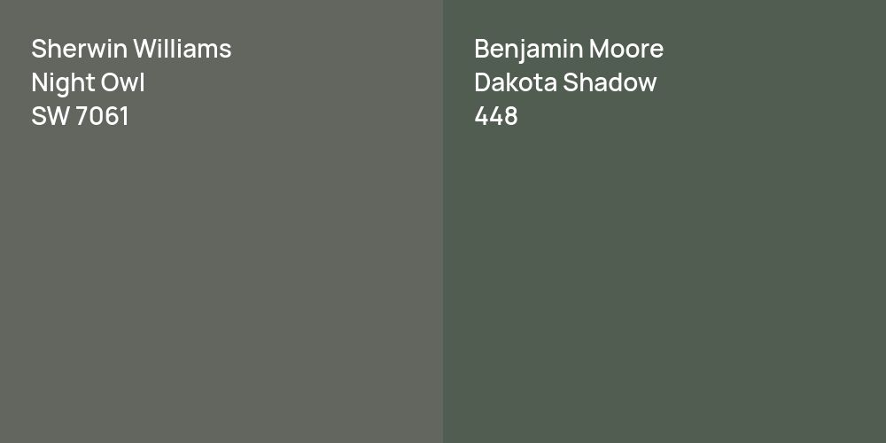 Sherwin Williams Night Owl vs. Benjamin Moore Dakota Shadow