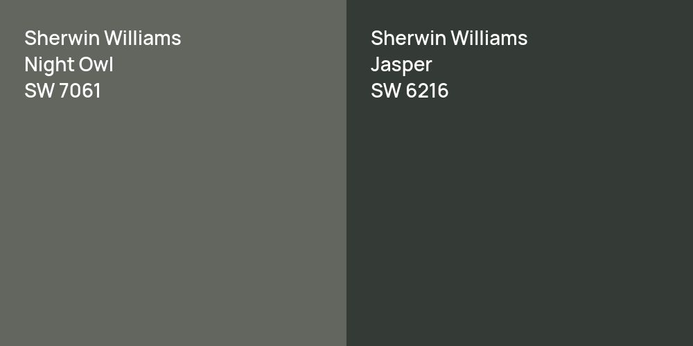 Sherwin Williams Night Owl vs. Sherwin Williams Jasper