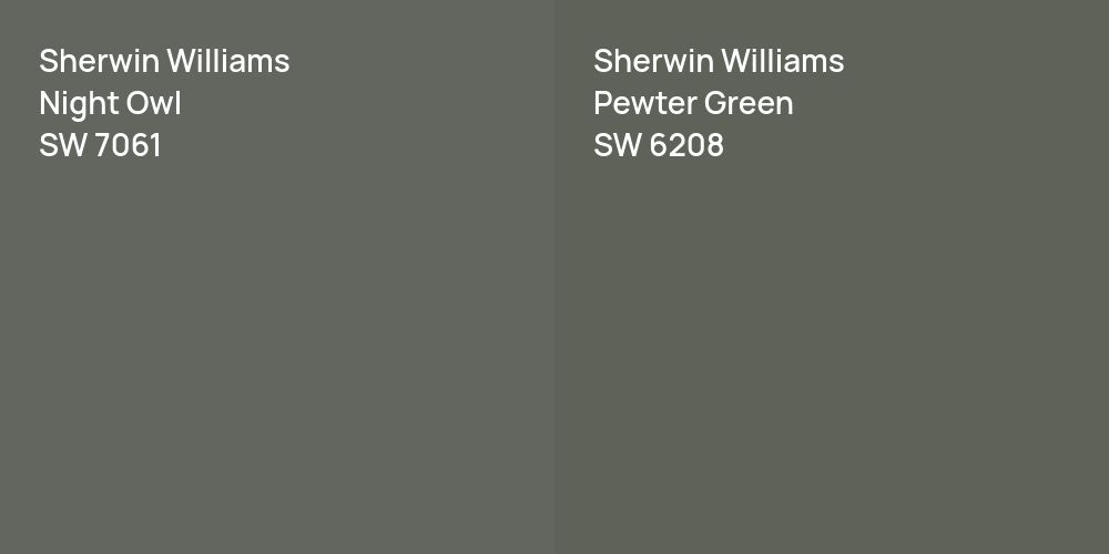 Sherwin Williams Night Owl vs. Sherwin Williams Pewter Green