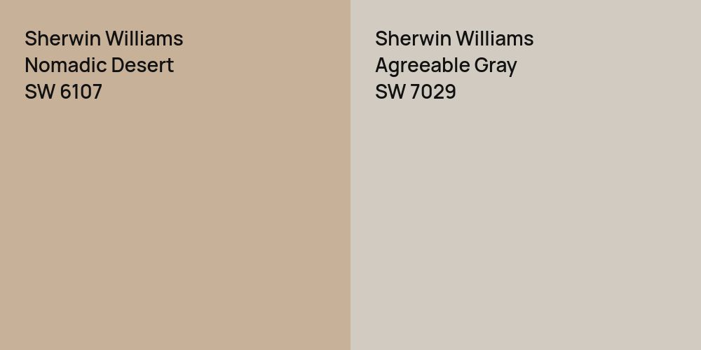 Sherwin Williams Nomadic Desert vs. Sherwin Williams Agreeable Gray