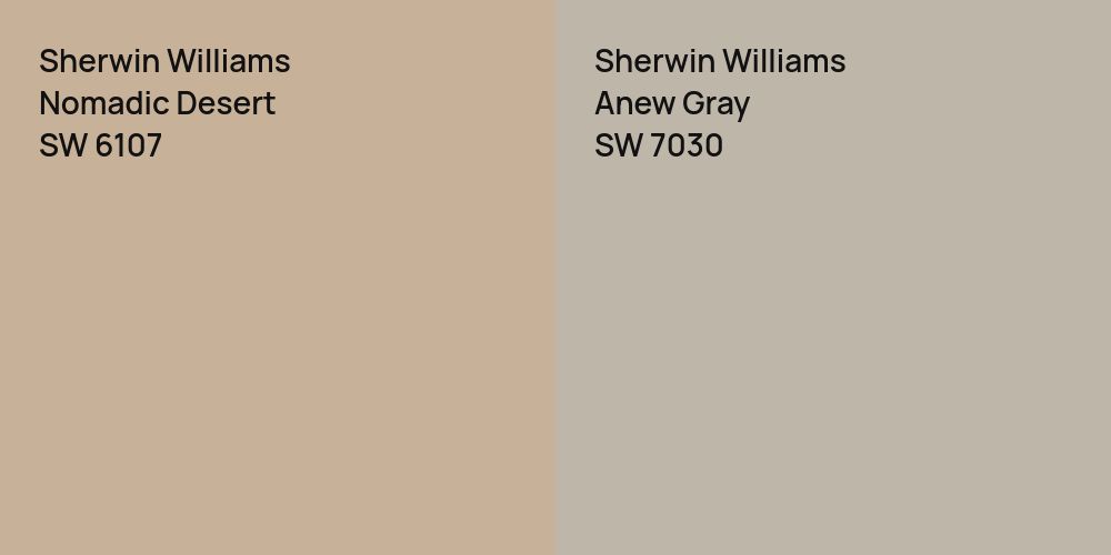 Sherwin Williams Nomadic Desert vs. Sherwin Williams Anew Gray