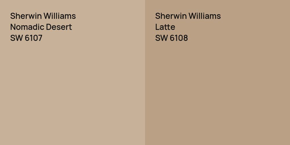 Sherwin Williams Nomadic Desert vs. Sherwin Williams Latte