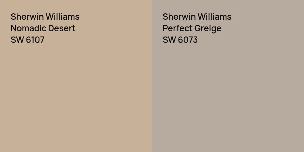 Sherwin Williams Nomadic Desert vs. Sherwin Williams Perfect Greige