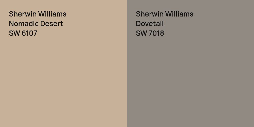 Sherwin Williams Nomadic Desert vs. Sherwin Williams Dovetail