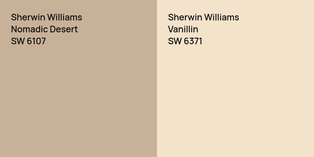 Sherwin Williams Nomadic Desert vs. Sherwin Williams Vanillin