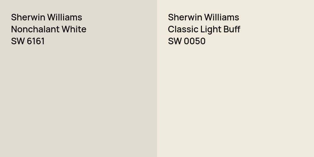 Sherwin Williams Nonchalant White vs. Sherwin Williams Classic Light Buff