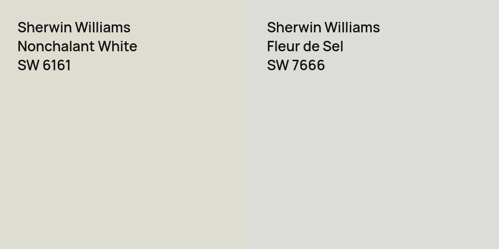 Sherwin Williams Nonchalant White vs. Sherwin Williams Fleur de Sel