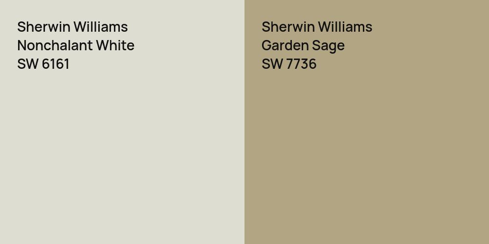 Sherwin Williams Nonchalant White vs. Sherwin Williams Garden Sage