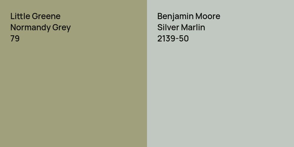 Little Greene Normandy Grey vs. Benjamin Moore Silver Marlin