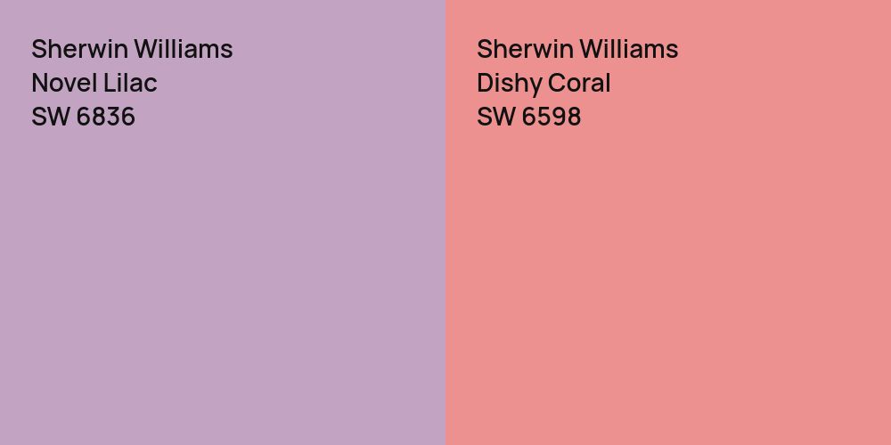 Sherwin Williams Novel Lilac vs. Sherwin Williams Dishy Coral