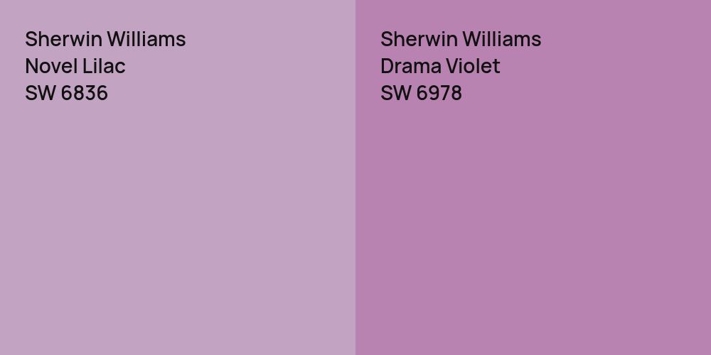 Sherwin Williams Novel Lilac vs. Sherwin Williams Drama Violet