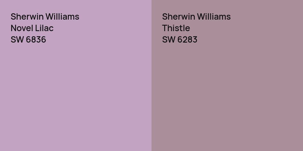 Sherwin Williams Novel Lilac vs. Sherwin Williams Thistle