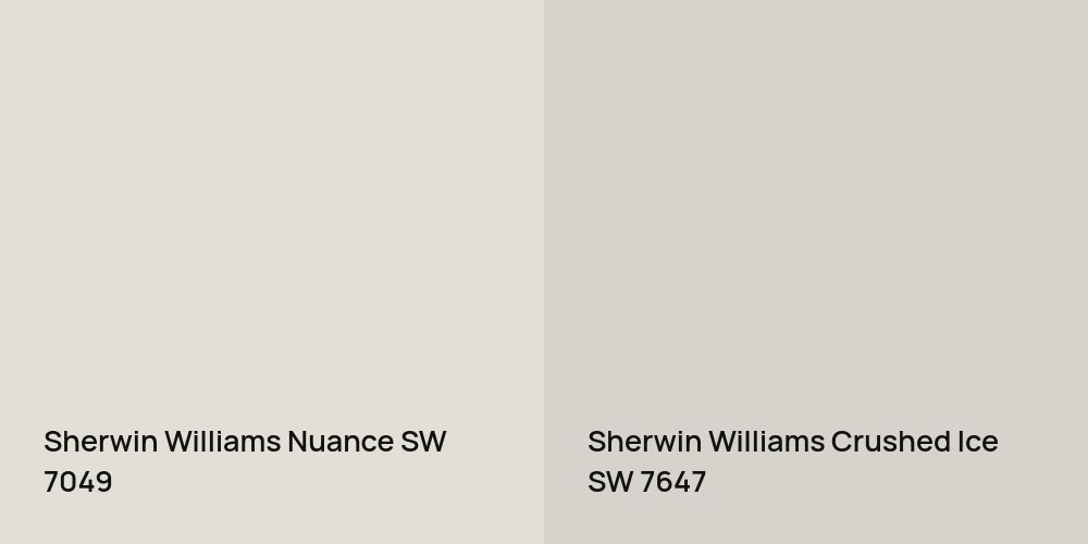 Sherwin Williams Nuance vs. Sherwin Williams Crushed Ice