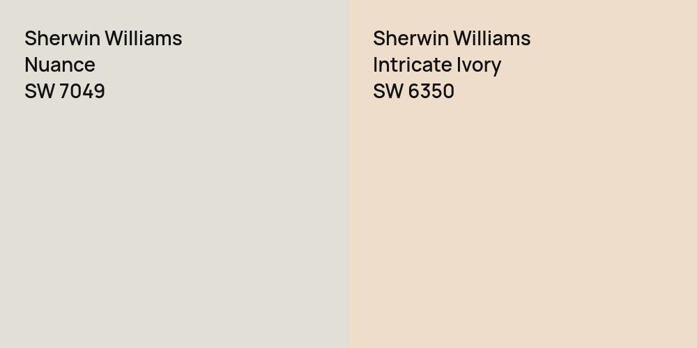 Sherwin Williams Nuance vs. Sherwin Williams Intricate Ivory