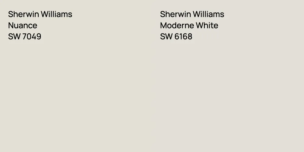 Sherwin Williams Nuance vs. Sherwin Williams Moderne White